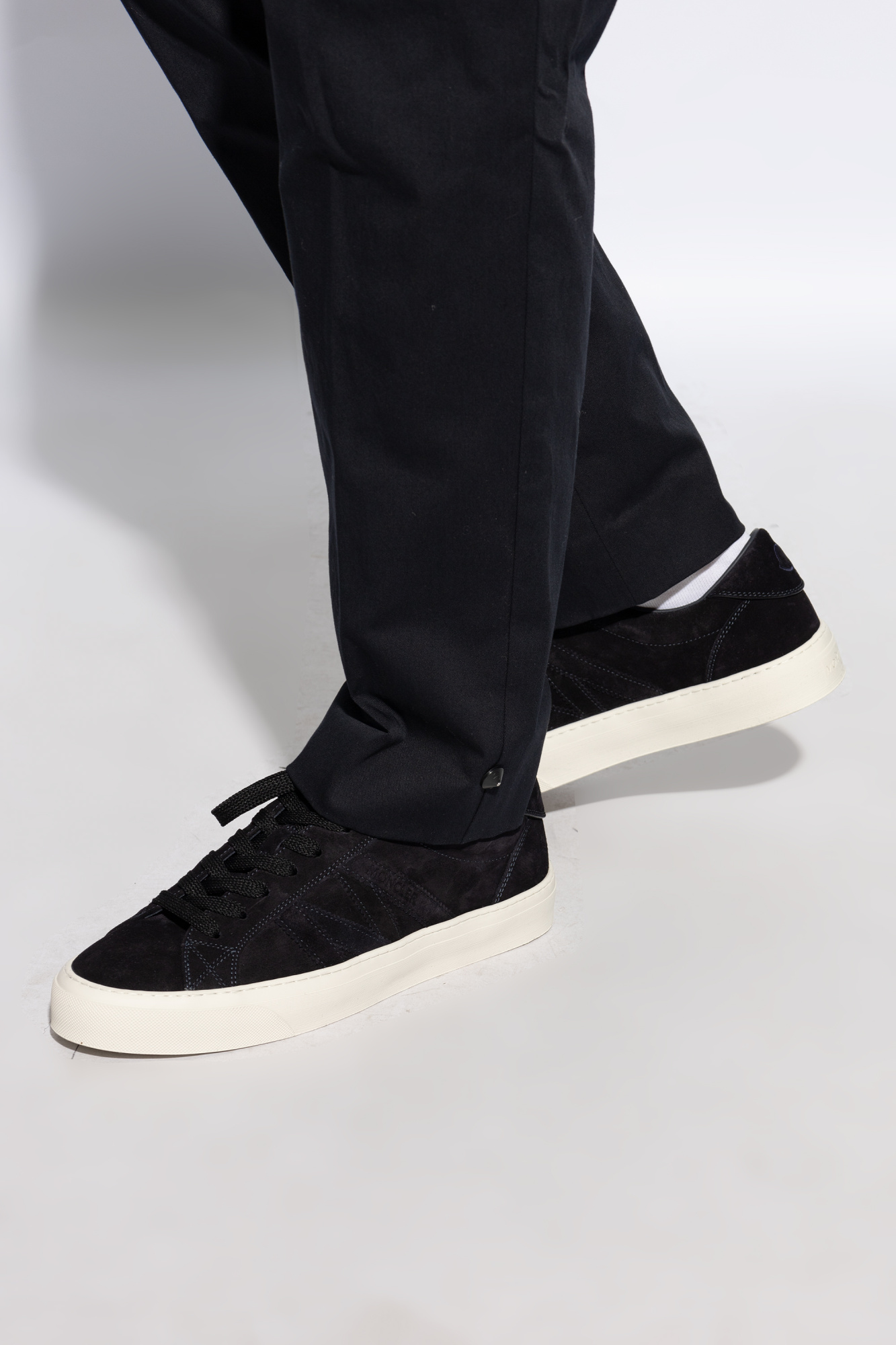 スニーカー MONCLER SS24 MONACO2 - Suede trainers (J209A4M00060 772) Moncler Mens Monaco2 - Suede Trainers Sneaker in Dark Blue